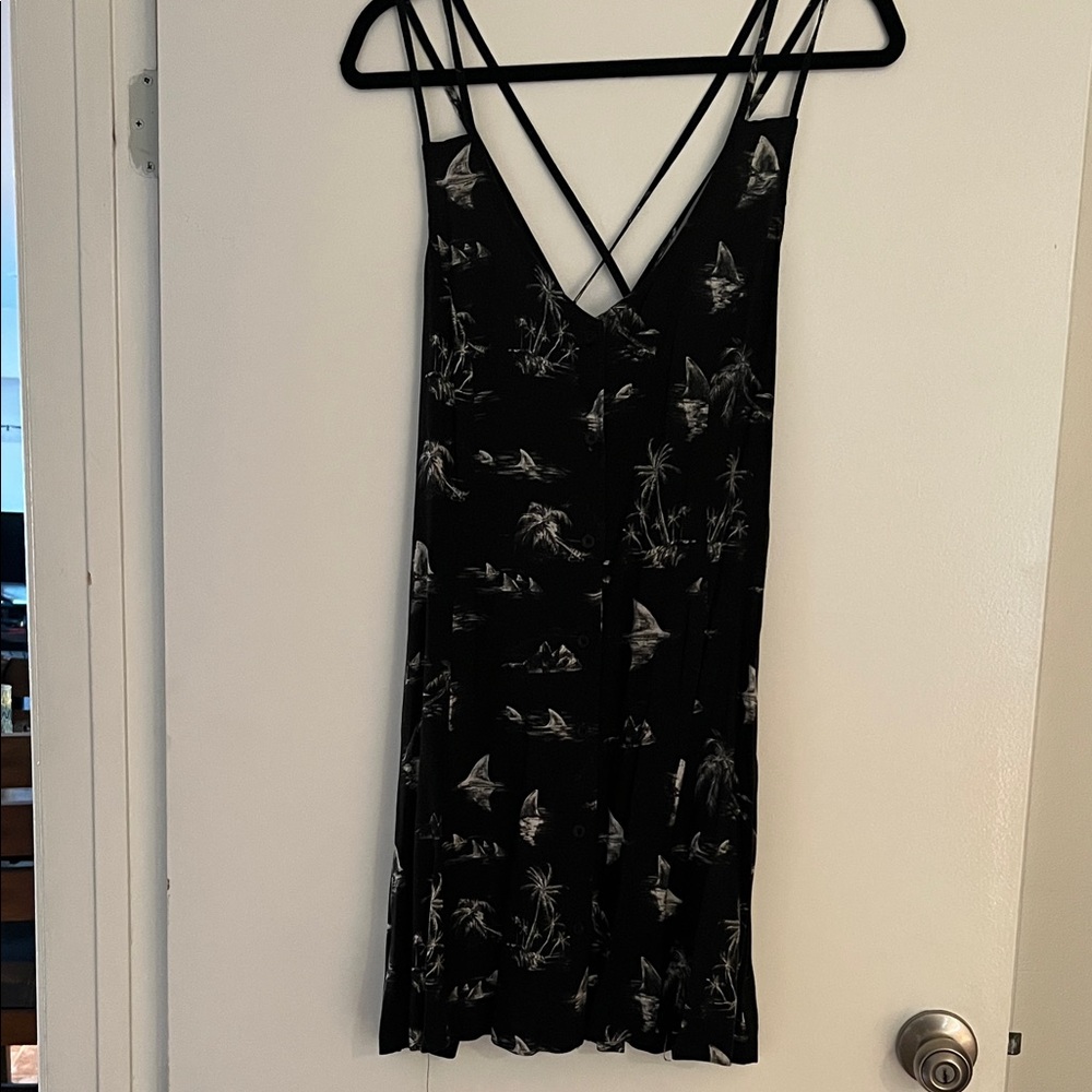 RVCA Black and White Backless Dress